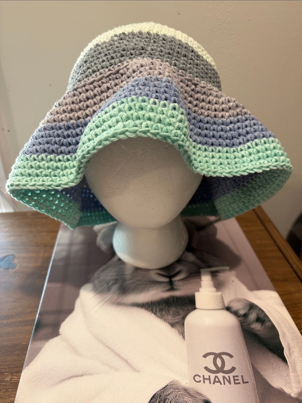 Crocheted Wide-Brim Sun Hat - Picture 3 of 5